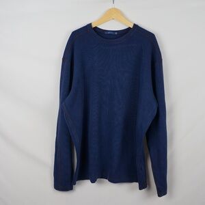 Agave Copper Supima Cotton Indigo Nordic Full Cut Pullover Shirt, XL